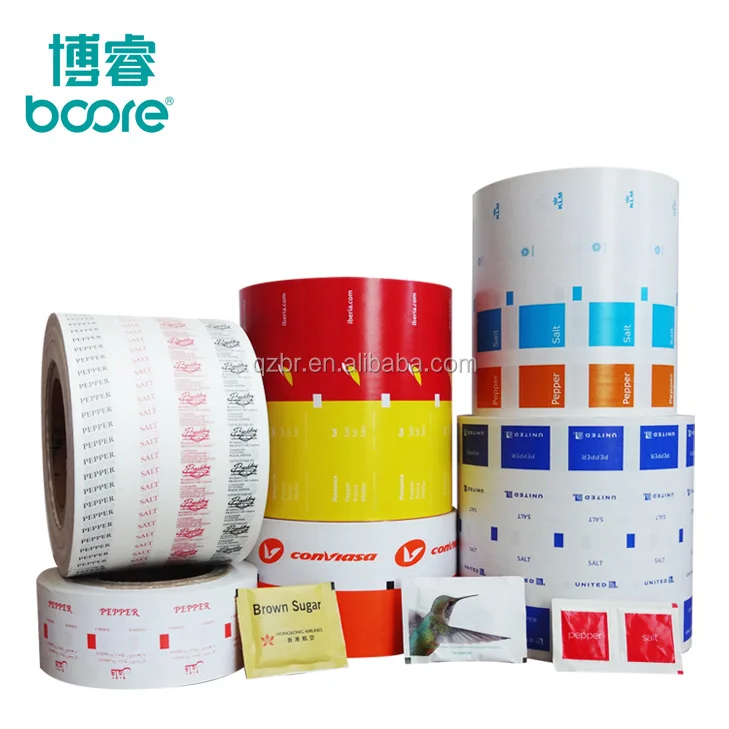 Eco Friendly Plastic Al Laminated Food Packaging Film Roll with customized printed logo