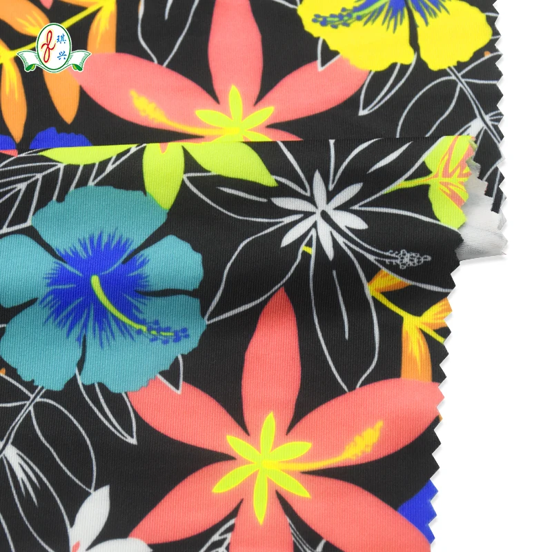 Hot selling customized color good stretch 17 Spandex 83 Recycle Polyester  Spandex  Fabric for swimwear