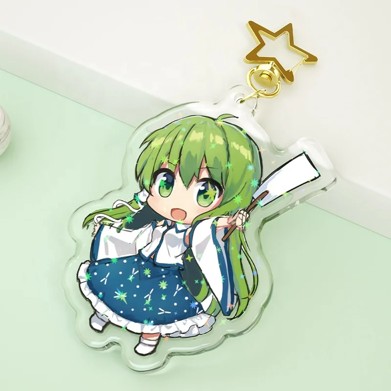 Paran Best Quality Epoxy Anime Acrylic Keychain Custom Pvc transparent Rainbow Acrylic Charms Key Chain Custom Acrylic Keychain