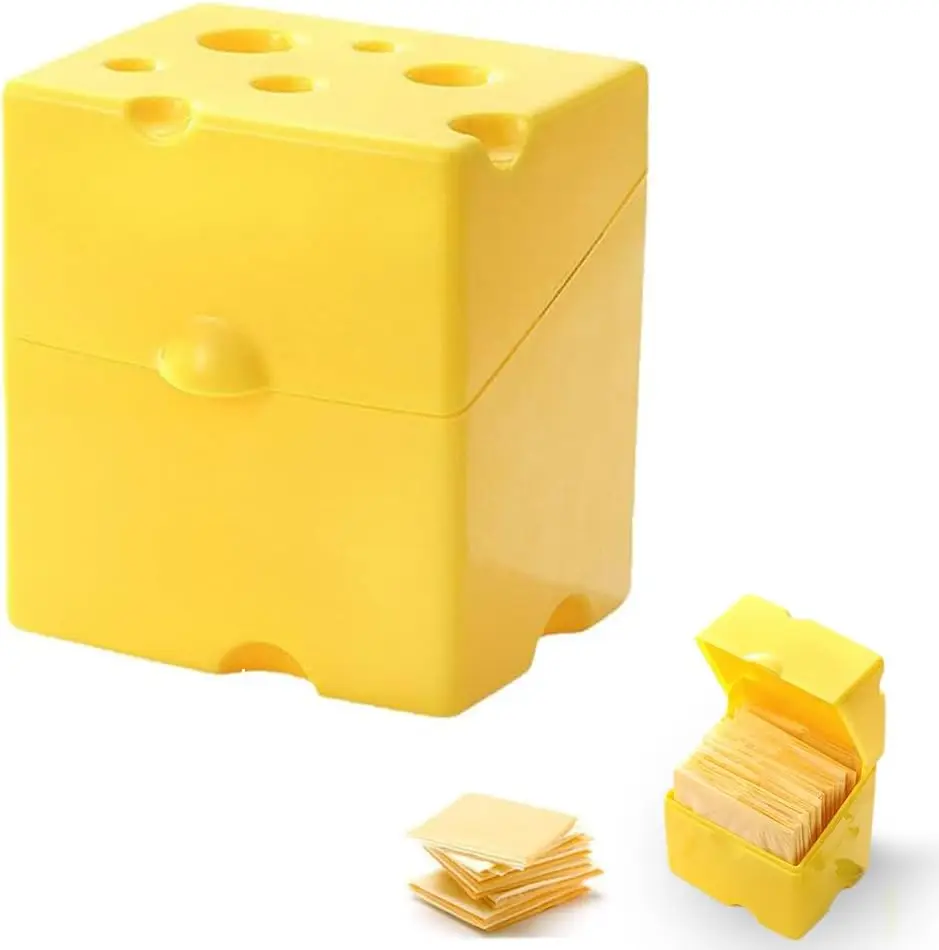 Cheese Storage Sliced Cheese Container for Fridge Butter Storage Keeps Cheese Fresh Bacon Meat Saver