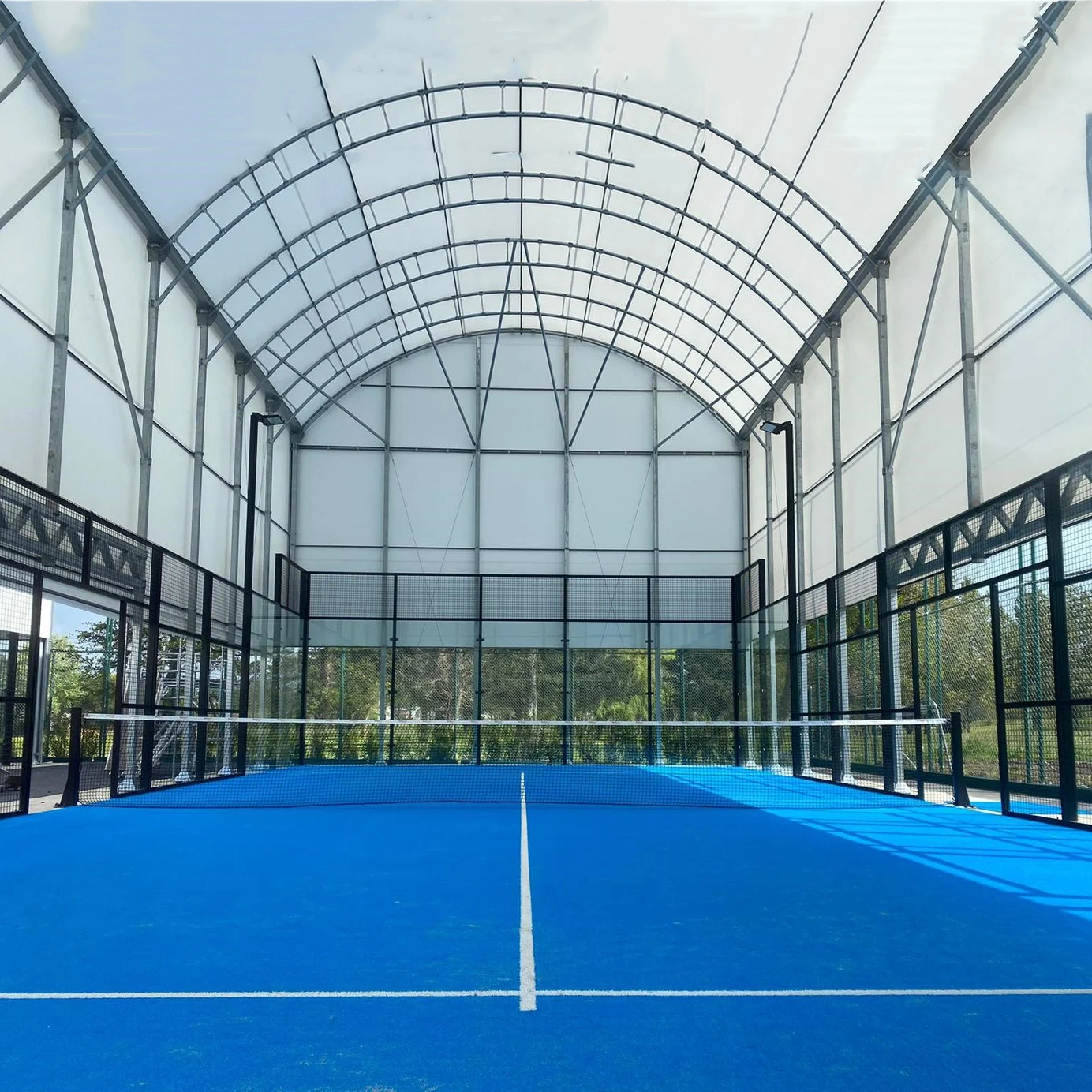 Outdoor Waterproof Tent Sport Fields Cover Steel Structure 12mm tempered glass padel Tennis court Roof for Tennis Court tent