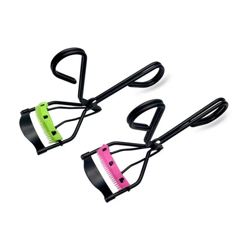 Wholesale Double Color Eye Lash Curler With Logo Printing Custom Mini Eyelash Curler With Comb