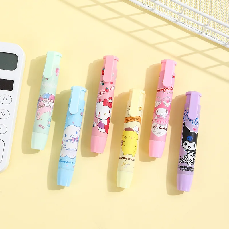 Wholesale creative cartoon press eraser kuromi melody kawaii erasers for children