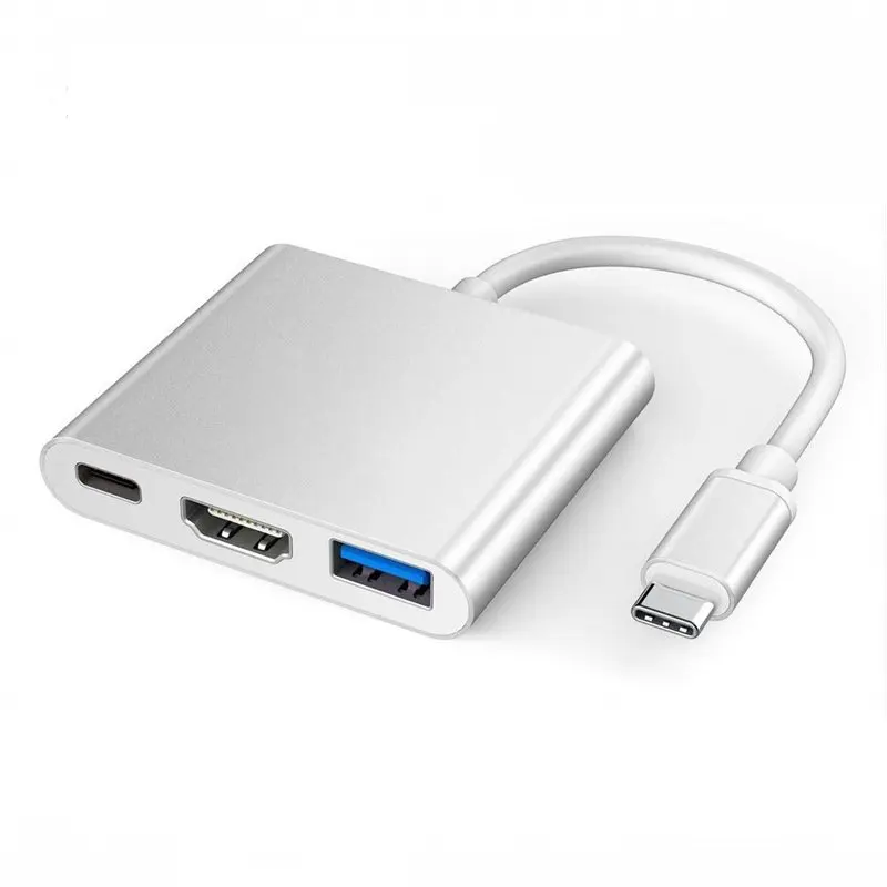 3 In 1 USB 3.1 Type C To USB 3.0 4K HDMI-compatible USB-C Female Charger TV Hub Adapter Converter Cable 3 In 1 Hub With PD