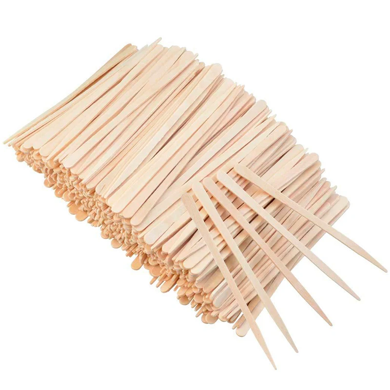 Private Customized Wooden Wax Sticks for Home Spa Body Hair Removal Eyebrow Wax Sticks Small Wooden Wax Spatulas Applicator