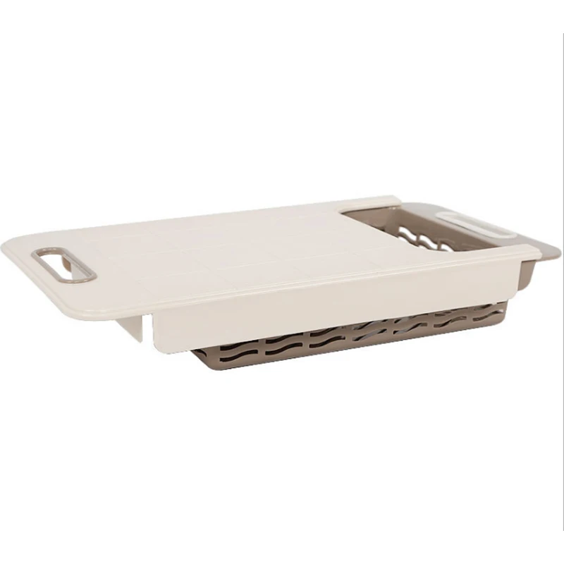 Кухонная мойка растягивающийся прямоугольная PP измельчительный блок для фруктов и овощей стиральная сливная корзина пластиковая разделочная доска с