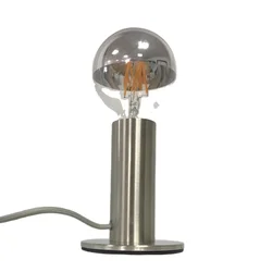 Touch light dimmable silver modern cylinder lamp dimming metal brushed decorative table lamp Cyberpunk