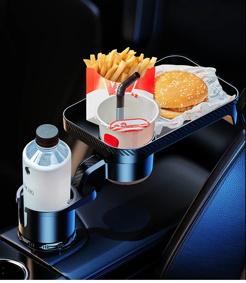 CUSTOMIZED LOGO 3 In 1 expanded  adapter tray plastic coffee car cup holder tray for car