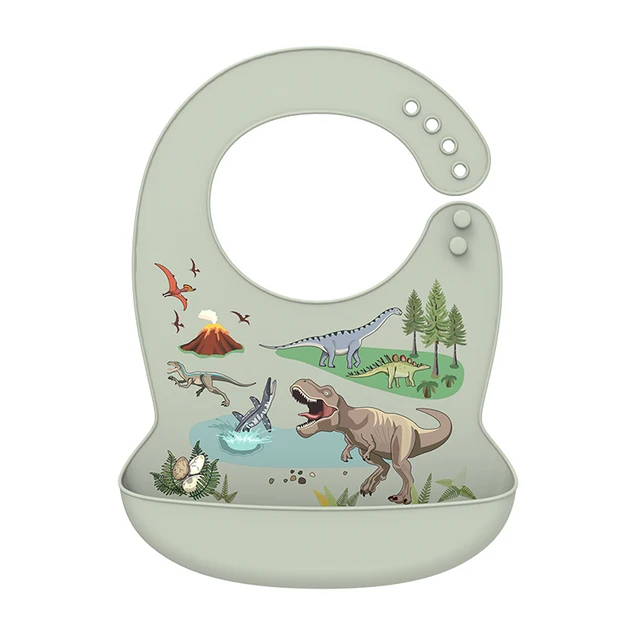 
Printing Bpa Free Soft Feeding Custom Baberos De Pacifier Long Sleeved Kids Silicona Waterproof Bib Silicone Baby Bib Set 