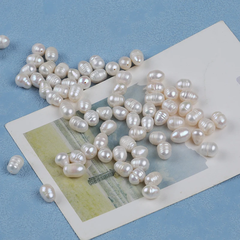 Zhuji 8-9mm White Rice Shape Loose Pearl For Diy Making
