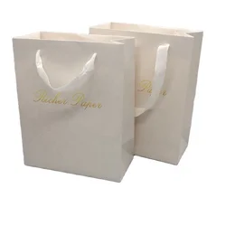 Manufacturer Custom Personalized Printed Logo White Cardboard Shopping Gift Black Paper Bag