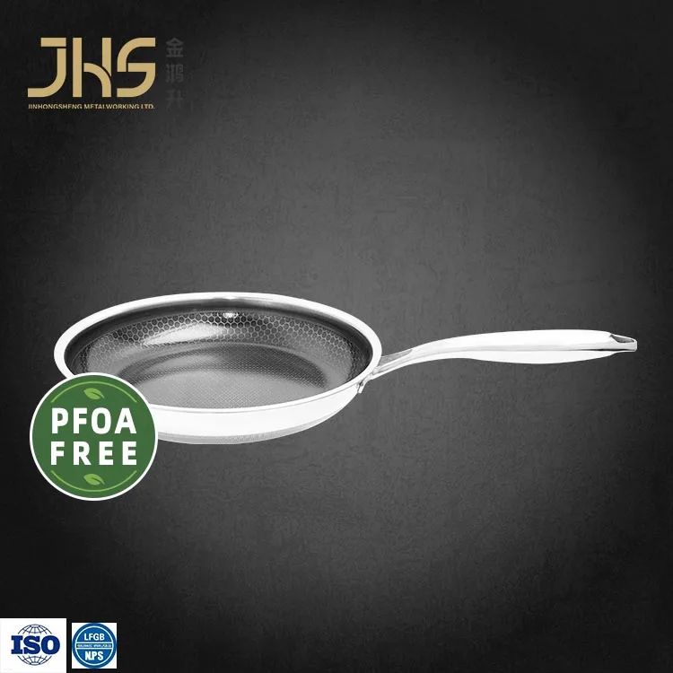 2023 Hotsale Tri-Ply Double Etching Xylan Reliable Non Stick Coating Honeycomb Frying Pan