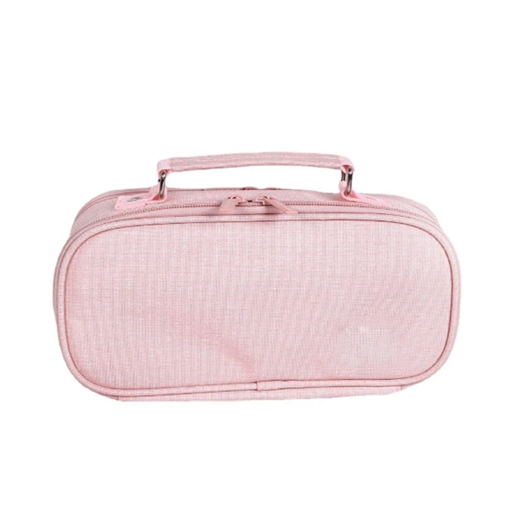 Multi-layer Stationery Bag Canvas Pencil Bag  Large Storage Case for Various Pens