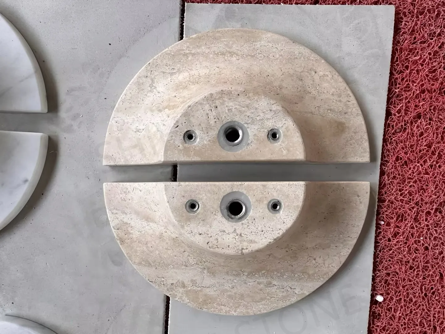 SHIHUI Customizable Modern Style Travertine Cabinet Handle Natural Stone Marble Knob Pull Bathroom Furniture Factory Designed