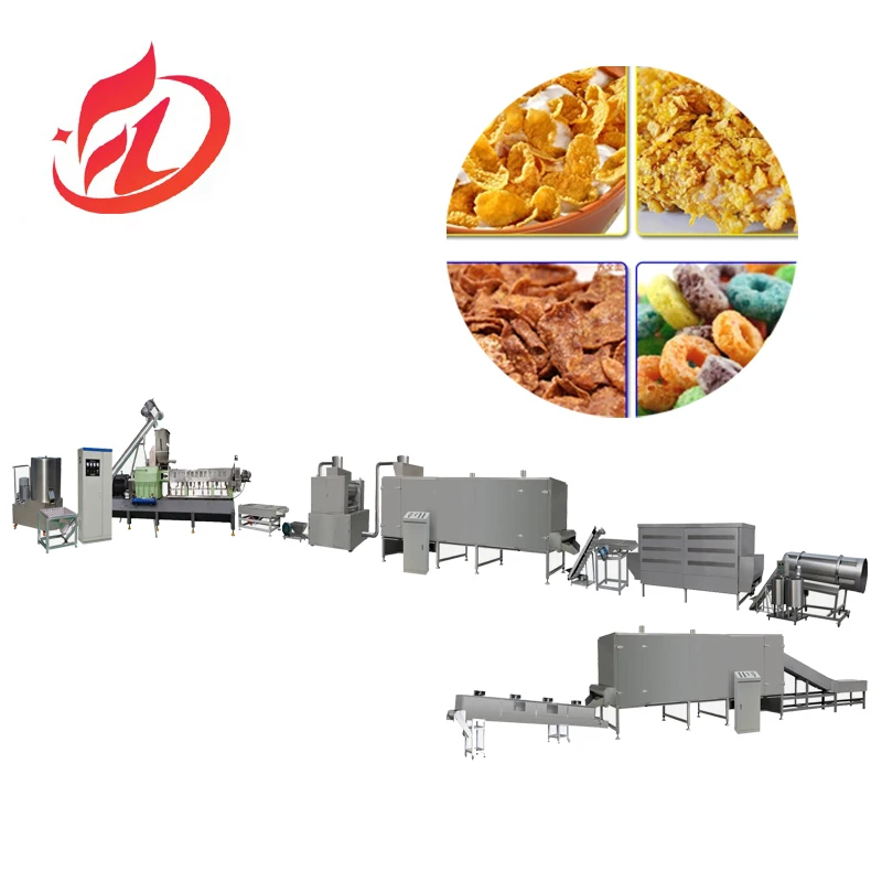 Кукурузные хлопья овсяная Кукуруза для завтрака производитель хлопьев машина производства экструдер оборудование производственной линии