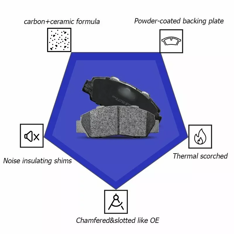 Front & Rear Ceramic Brake Pads D787 D1451 For 2008 2009 2010 2011 Honda Accord EX EX-L