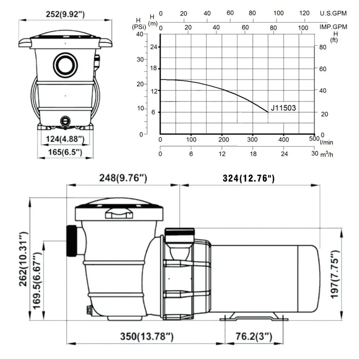 J11503 60HZ Swimming Pool Above Ground Pump