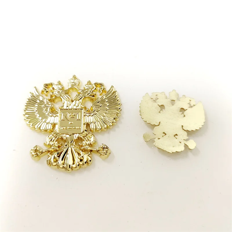 Wholesale Custom Gold Metallic 3D Logo Label Die Casting Emboss Metal Sticker for Sports Accessories for Handbags and Caviar