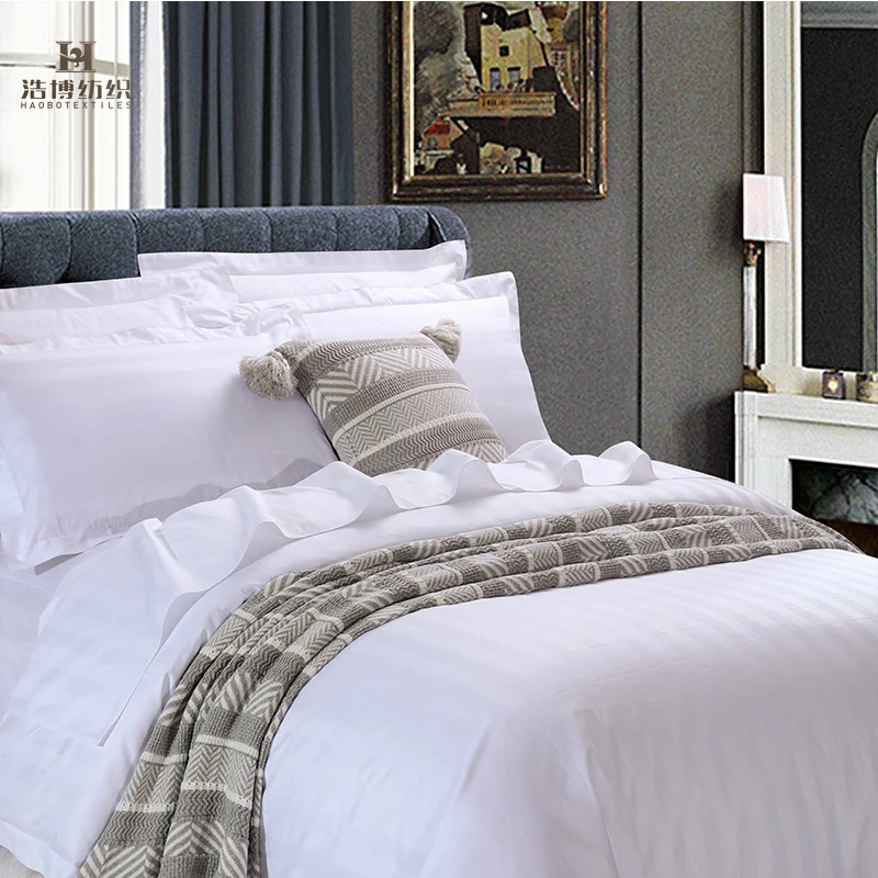 Wholesale yarn dyed stripe Home Bed Sheets 100% cotton 5 star hotel bedding linen sets bed sheet bedding set hotel bedding set