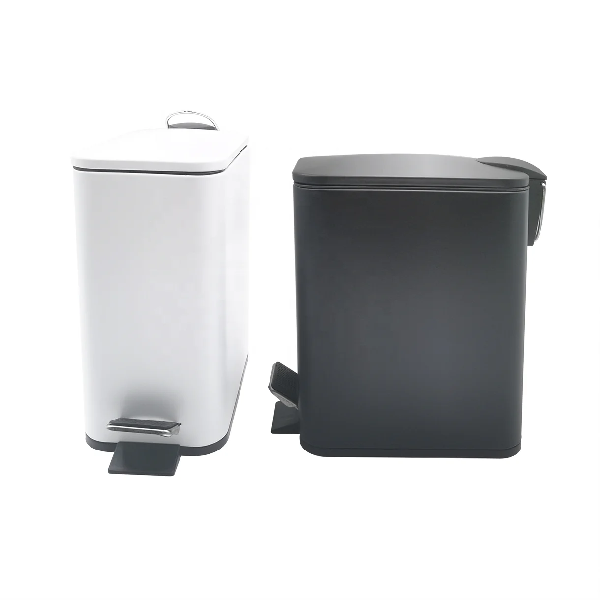 6 Liter Rectangle Trash Can Metal Commercial Decorative Soft Close Garbage Bin