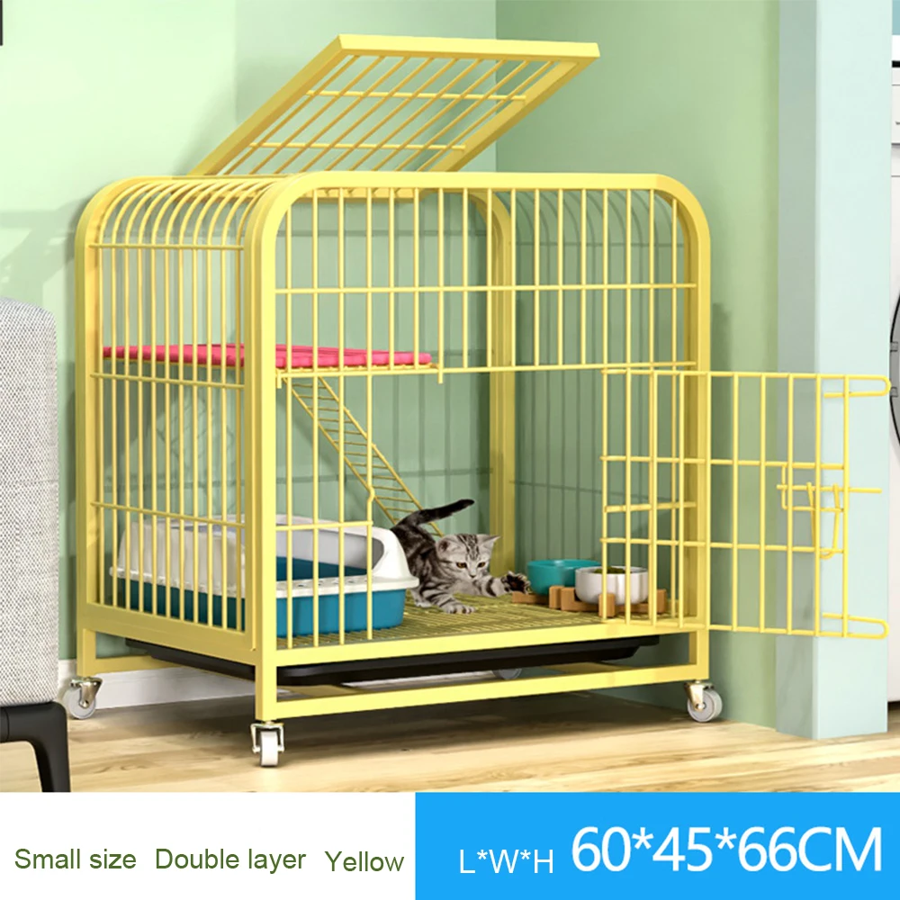 Double-Door Steel Foldable Dog Crate Heavy-Duty Small to Medium Pet Dog Cage Animal Pattern Live Usage Fence Box Packing Cats