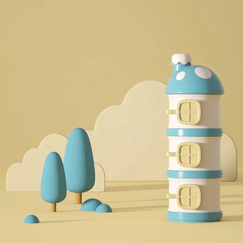 Baohui BBET Portable Infant Baby Toddler 3 Layer Food Snack Milk Powder Holder Pot Formula Storage Transparent