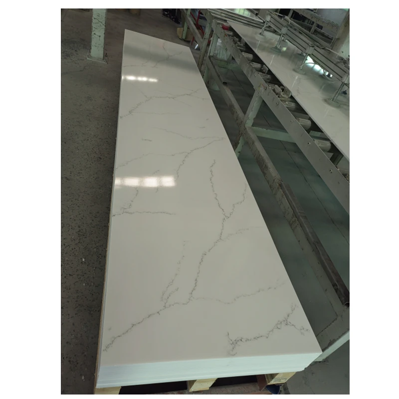 China factory artificial stone kitchen countertop bathroom vanity big slab calacatta white marble acrylic solid surface sheet