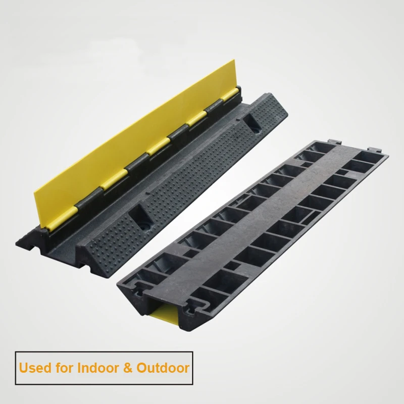 High quality 1000*580*125mm Rubber Composite Ramp Speed Bump Outdoor Cable Protector Traffic Hose Cover Enhancing Roadway Safety