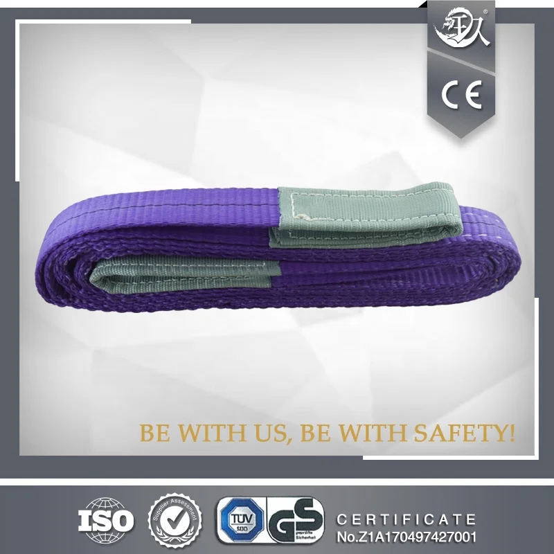 JIULONG Polyester Lifting  1Ton Double eye flat one way webbing sling Belt