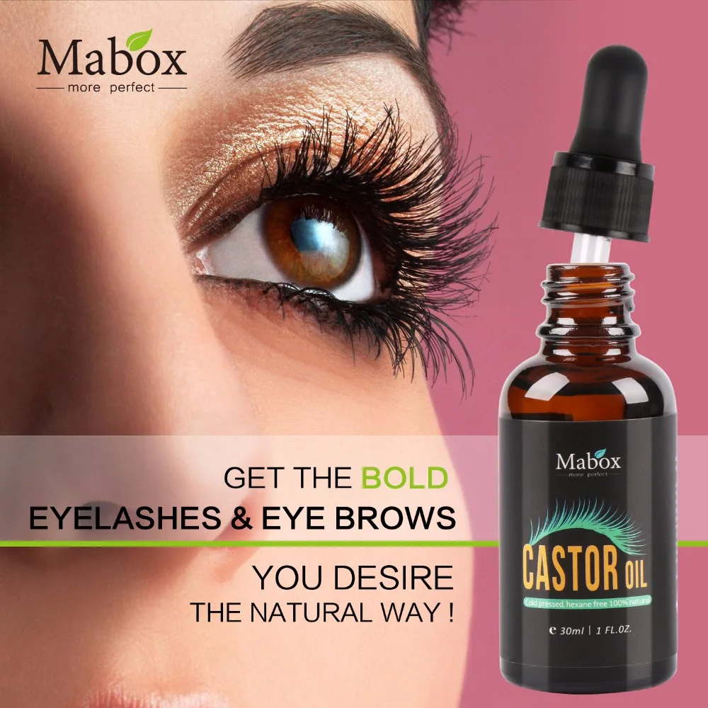 
Wholesale Mabox 30ml Eyelash Eyebrow Enhancer Organic Castor oil for hair growth 