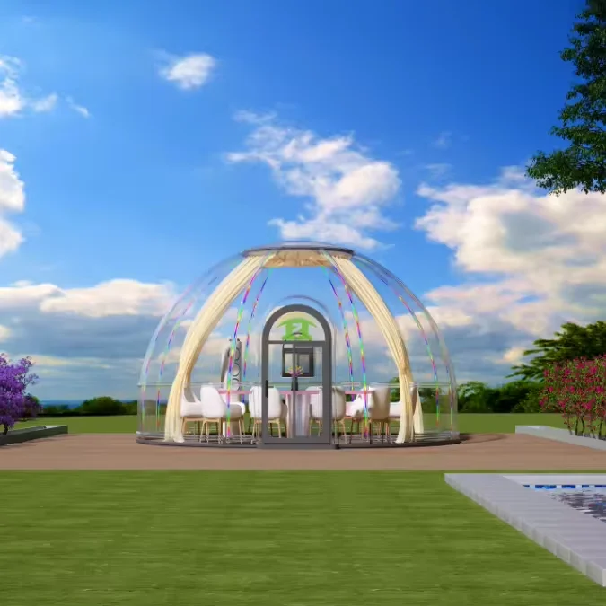 Custom Size Outdoor igloo tent 3.5m PC Clear Bubble Transparent Tent Waterproof Dome Tent for Casual Cafe