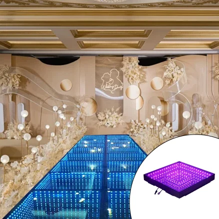 Customizable Free Logo Wedding Dance Floor Interactive Video Moving Lights DMX512 Controlled Glass Body Magnetic Hotels
