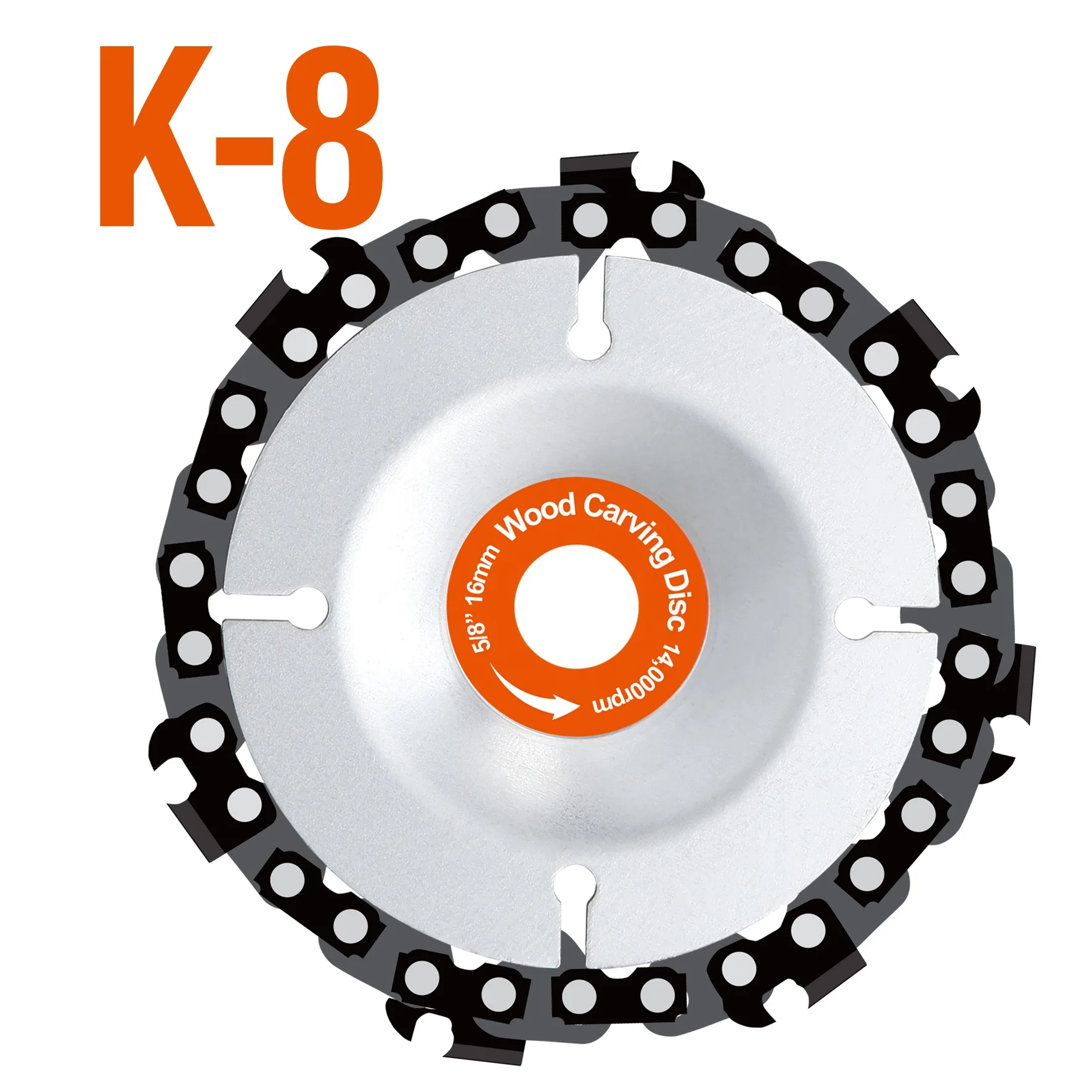 4 Inch 16MM 7 Teeth Galvanized Iron Saw Chain Multifunction Tool Wood Carving Disc for Angle Grinder