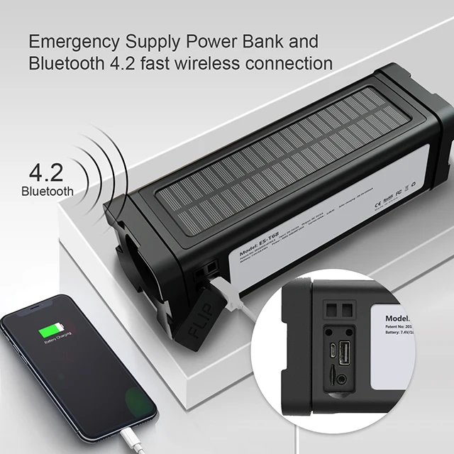 
OEM Ipx7 Waterproof Speaker Solar Power Speaker Micro Bocina wireless Outdoor Camping solar Speaker Solar 