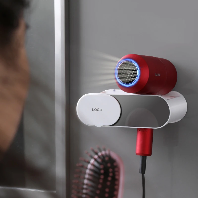 Baolong Factory Hanging Hair Dryer Rack Sub Bathroom Toilet Rack Storage Free Punching Wall Hanging Air Tube Rack