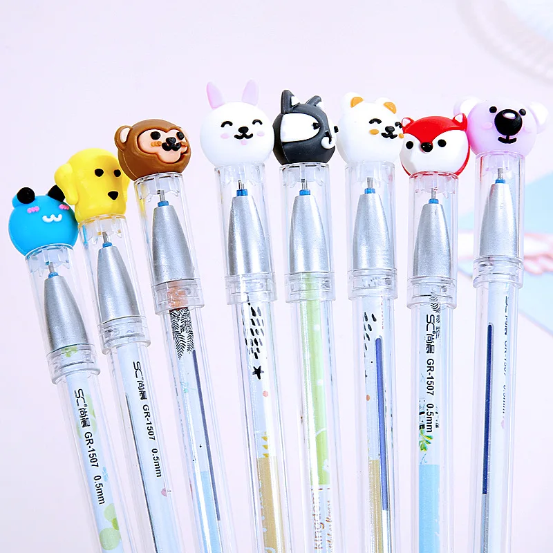 Синие черные чернила милые 0 5 мм пластиковые стираемые гелевые ручки для животных канцелярские принадлежности приятная ручка рекламная продукция офисная и школьная Ручка