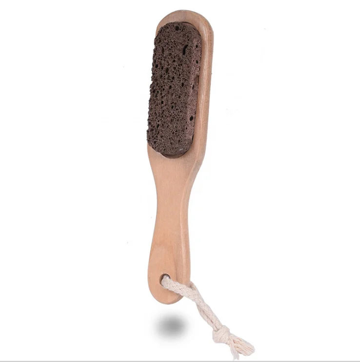 Natural Bristle Foot Nail Shower Brush With Pumice Stone