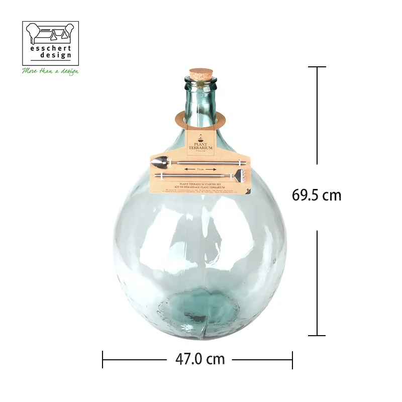 Esschert Design AGG50 indoor plant including toolset 50 litre set bottle glass closed terrarium with cork