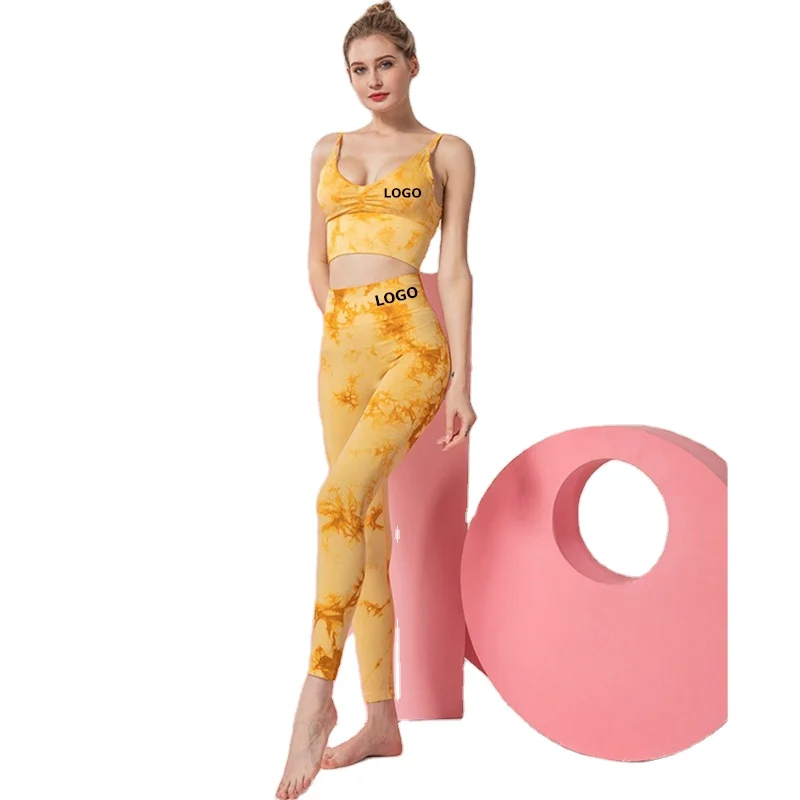 
2 pc set Women Comfort and Breathable Sportswear Fitness Sets Seamless Women Yoga Sets High Quality 