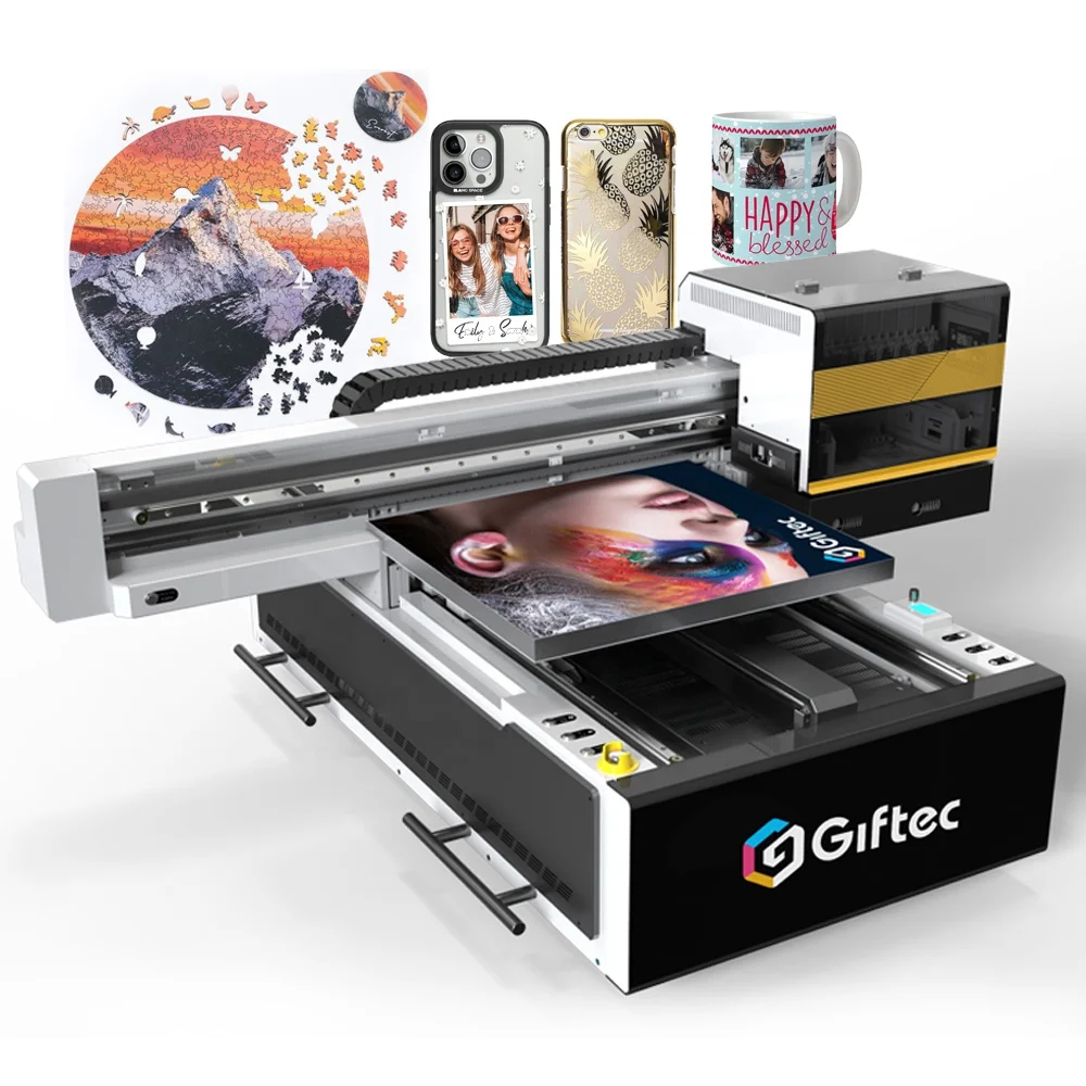 Giftec цифровая технология Ультрафиолетовый принтер идеи фотоальбом аниме чехол для телефона рекламный щит печатные машины 6090 бизнеса