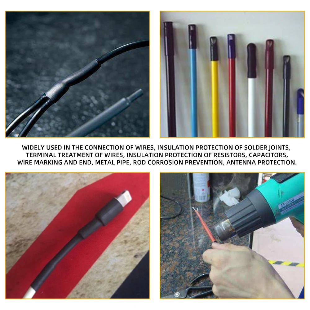 127pcs/set Assorted Heat Shrink Tube Black Wire Wrap Electrical Insulation Cable Sleeving 2-13mm