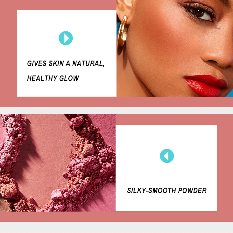 Maquillaje Private label cheek makeup blush shimmer pressed powder vegan face make up blusher palette