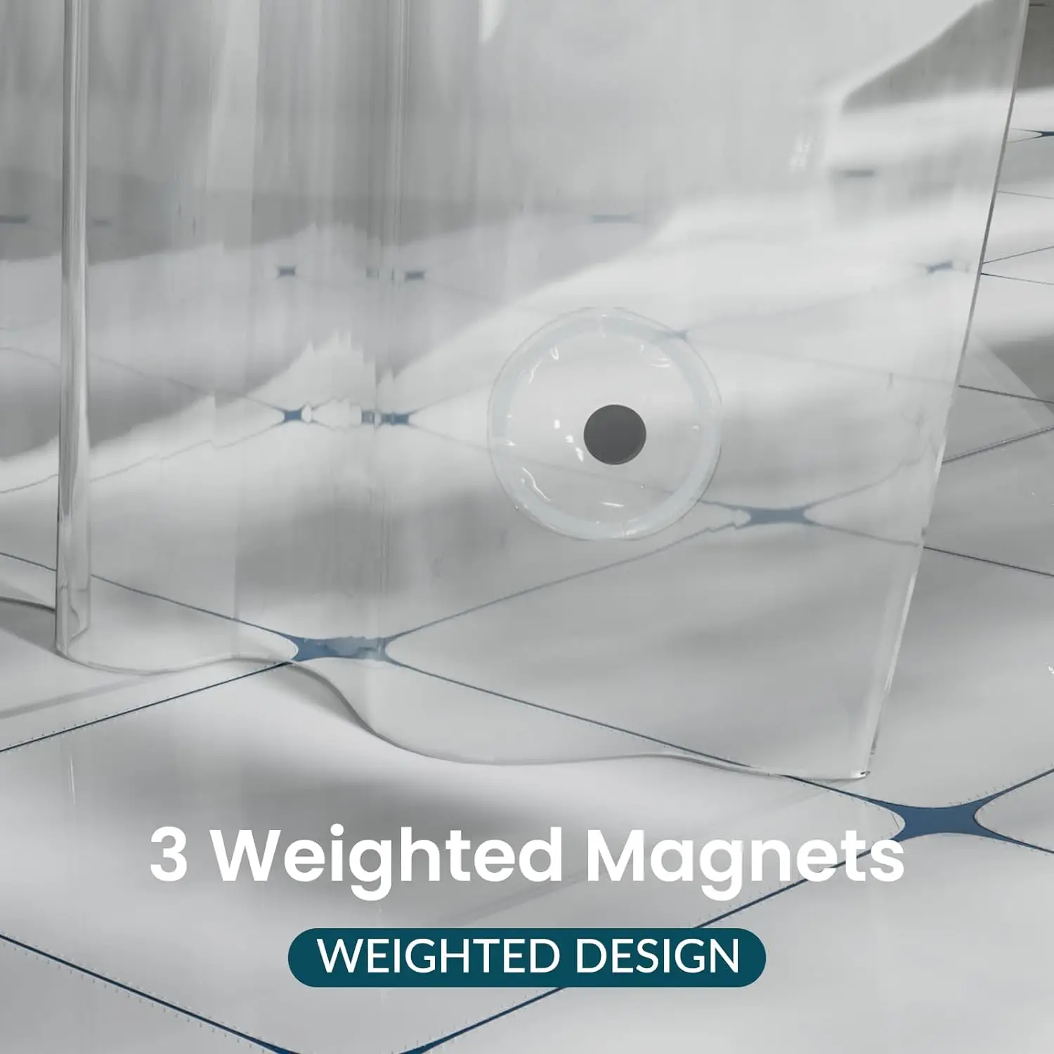 Lightweight Waterproof Shower Curtains for Bathroom with Magnets and Rustproof Grommets Clear Shower Liner