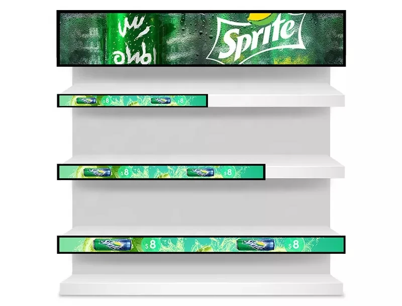 Tvision Customized wide stretched bar lcd display touch screen panel sign android display banner/bar display/bar screen