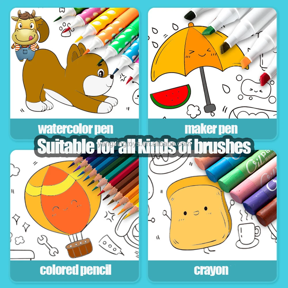 Ready to Ship New Trend Kids 300cm Drawing Roll Toy Painting Sticker Doodle Graffiti Paper Children Kindergarten Scroll DIY