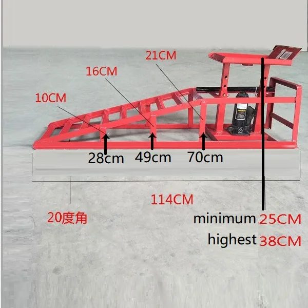 Vehicle maintenance barrier free wear-resistant ramp anti-skid lifting slope