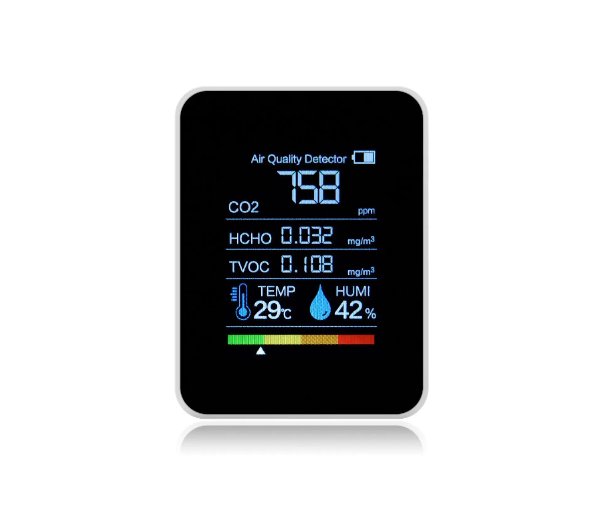 5 in 1 Mini Portable Indoor Desktop Automatic Alarm Air Quality Monitor Gas Sensor Meter Co2 Carbon Dioxide Detector (1600338657118)