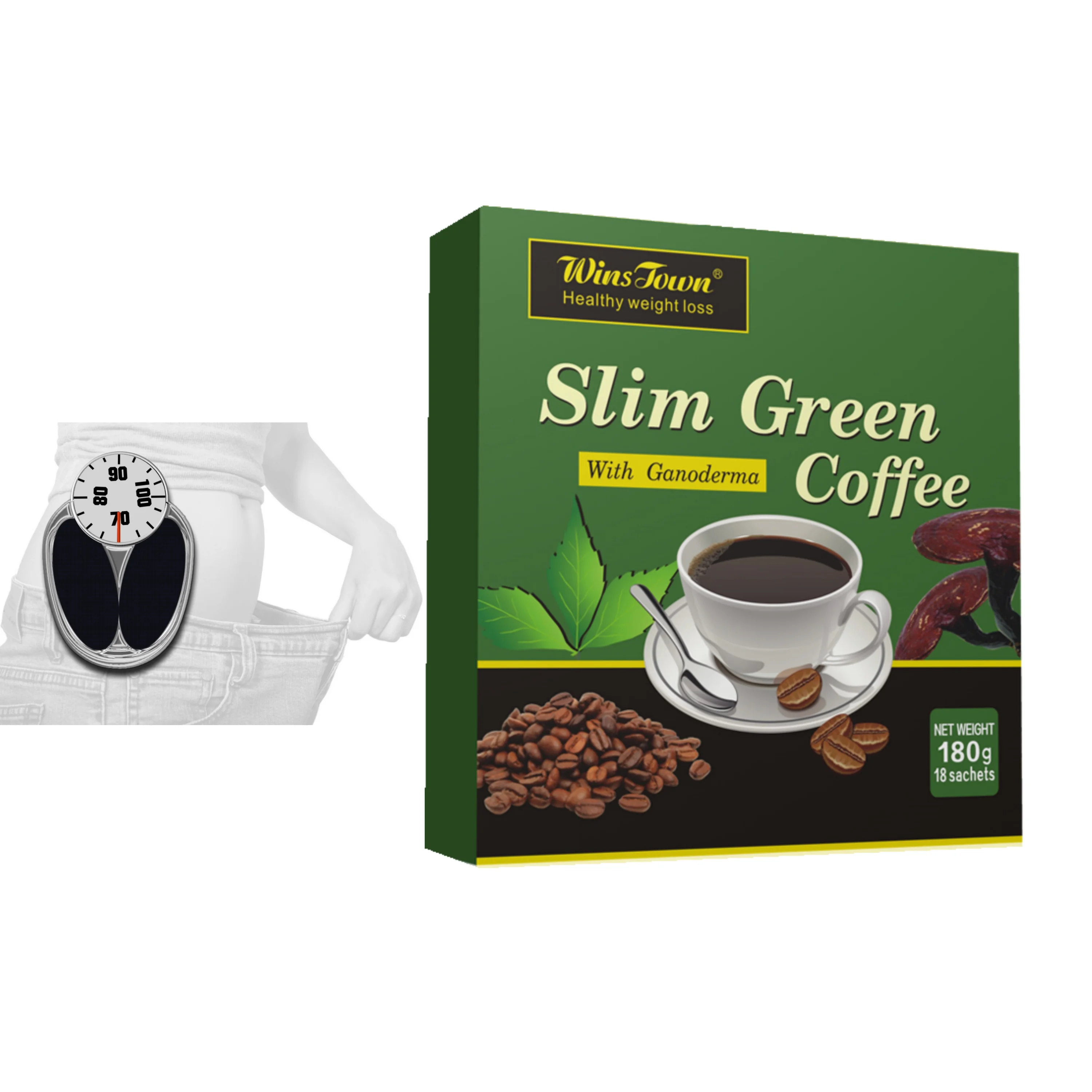 Green tea extract Natural herbal health supplement Slim green coffee Ginseng health diet coffee