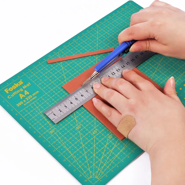 Foska Double Side Printed Centimeters and Millimeters Gridlines & Angles Non Slip Fabric A1 A2 A3 A4 Cutting Board for Crafts
