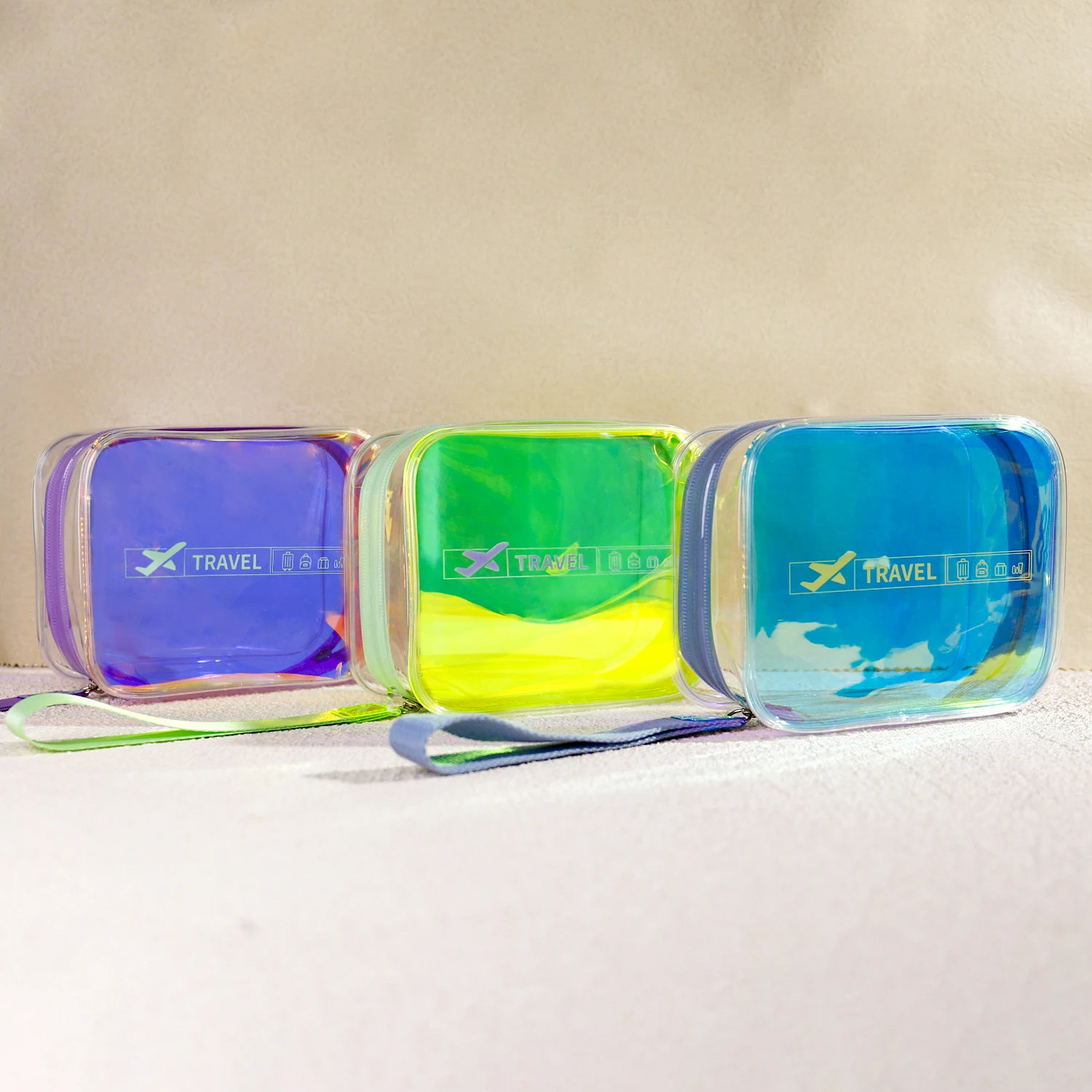 Wholesale Custom  Cosmetic Storage Pouches Organizer Transparent Bag and Portable Travel Plastic PVC Clear Makeupfor Women